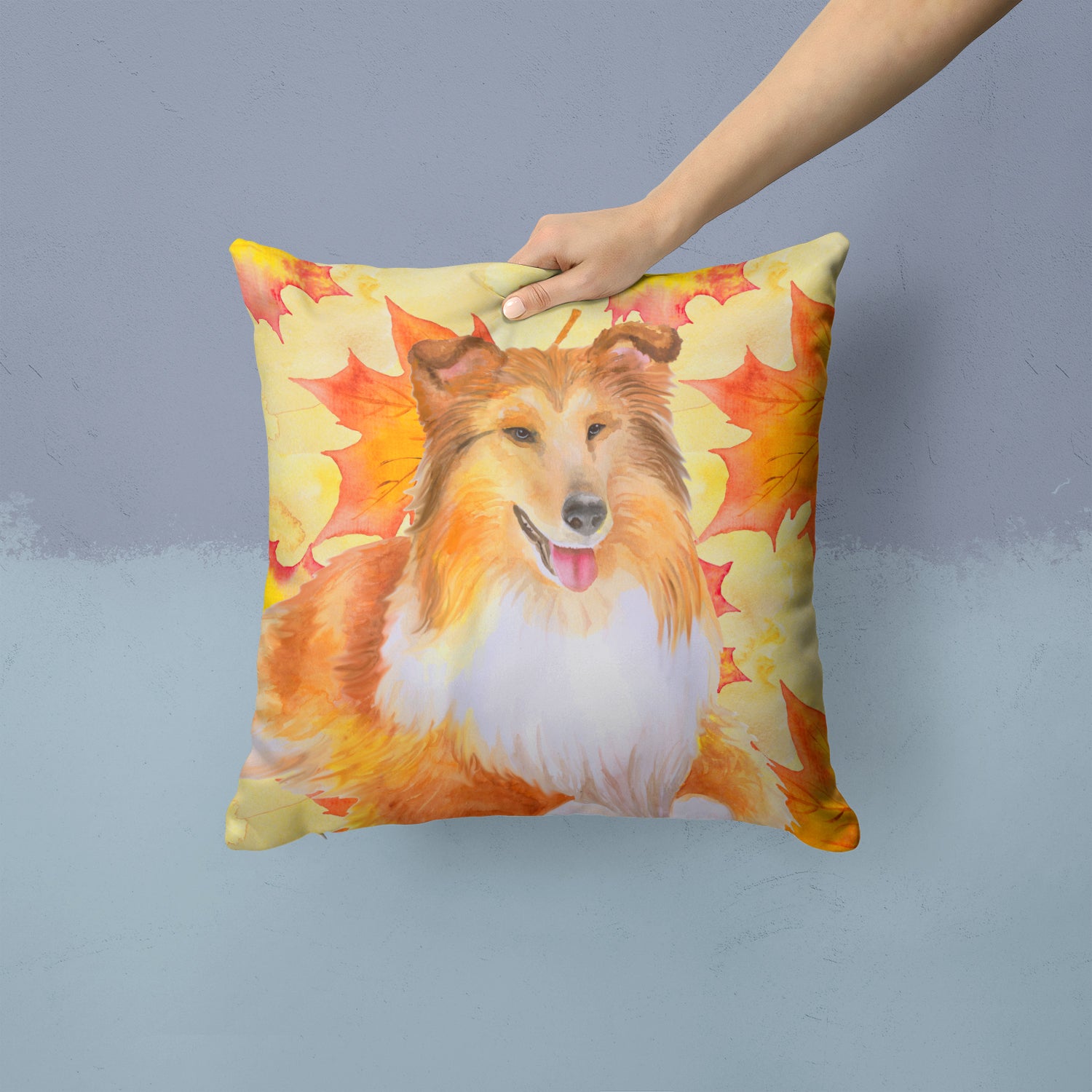 Sheltie Fall Fabric Decorative Pillow BB9981PW1414 - the-store.com