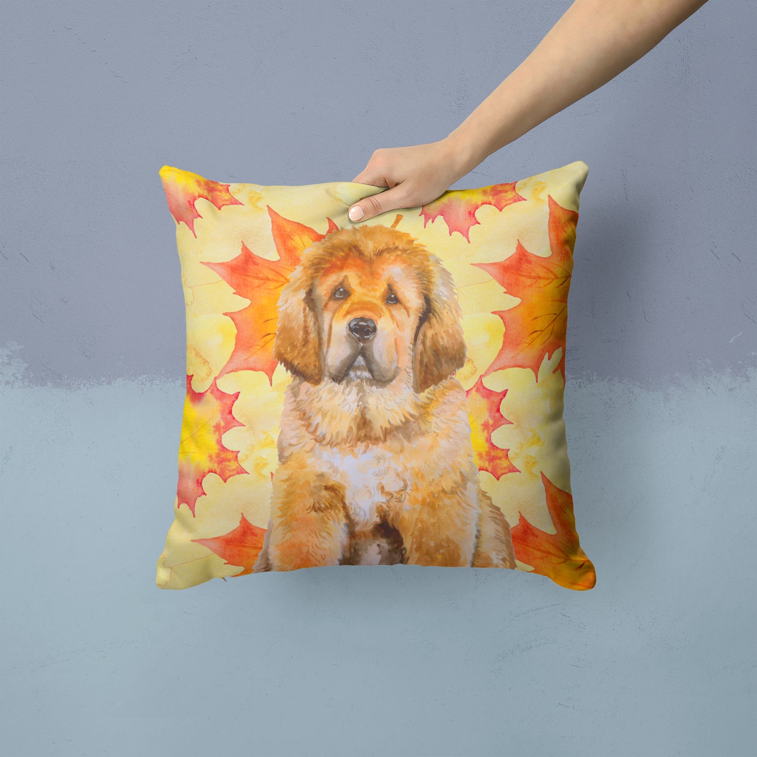 Tibetan Mastiff Fall Fabric Decorative Pillow BB9982PW1414 - the-store.com