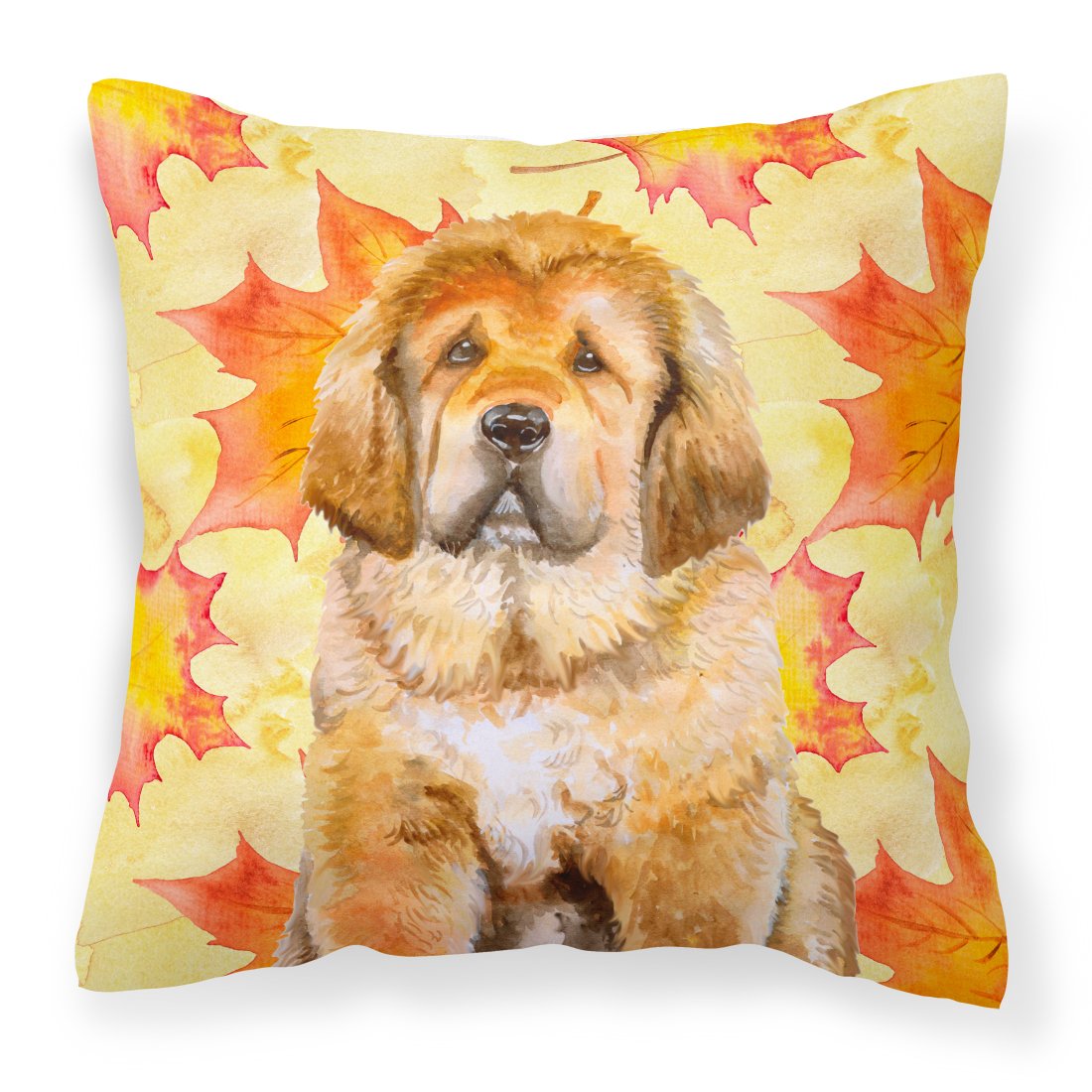 Tibetan Mastiff Fall Fabric Decorative Pillow BB9982PW1818 by Caroline&#39;s Treasures