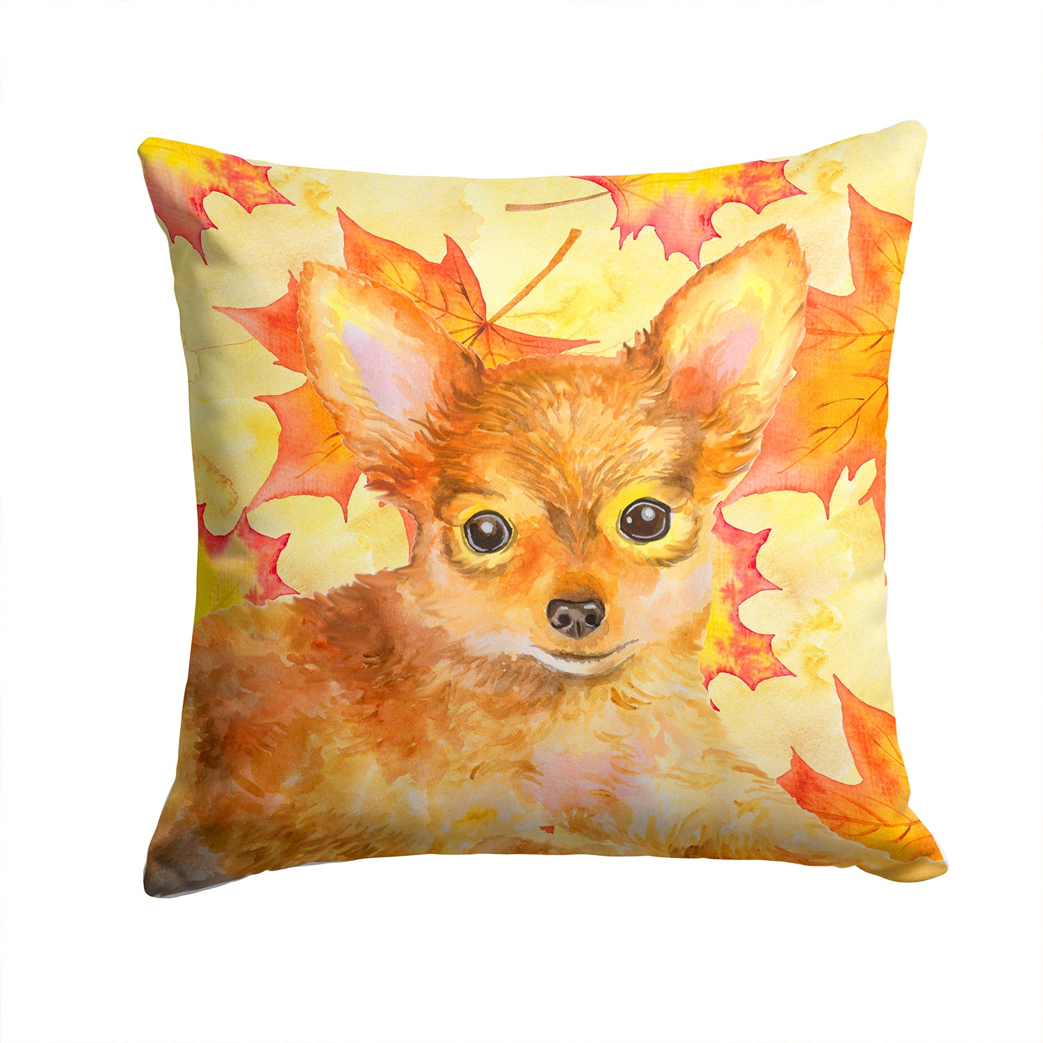 Toy Terrier Fall Fabric Decorative Pillow BB9983PW1414 - the-store.com