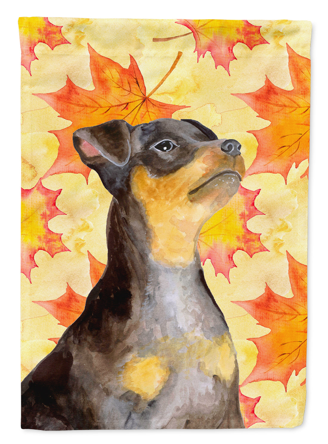 Miniature Pinscher #2 Fall Flag Canvas House Size BB9985CHF  the-store.com.