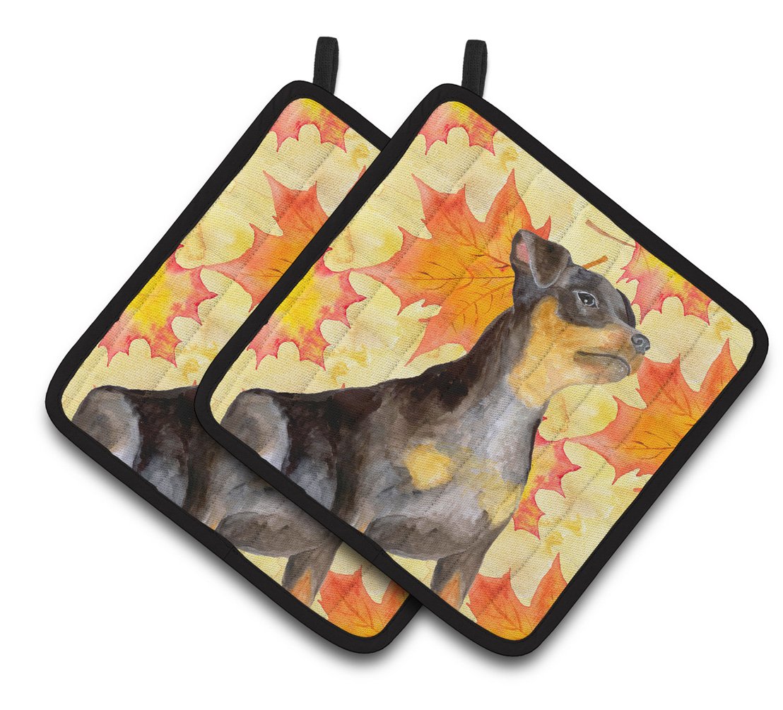 Miniature Pinscher #2 Fall Pair of Pot Holders BB9985PTHD by Caroline's Treasures