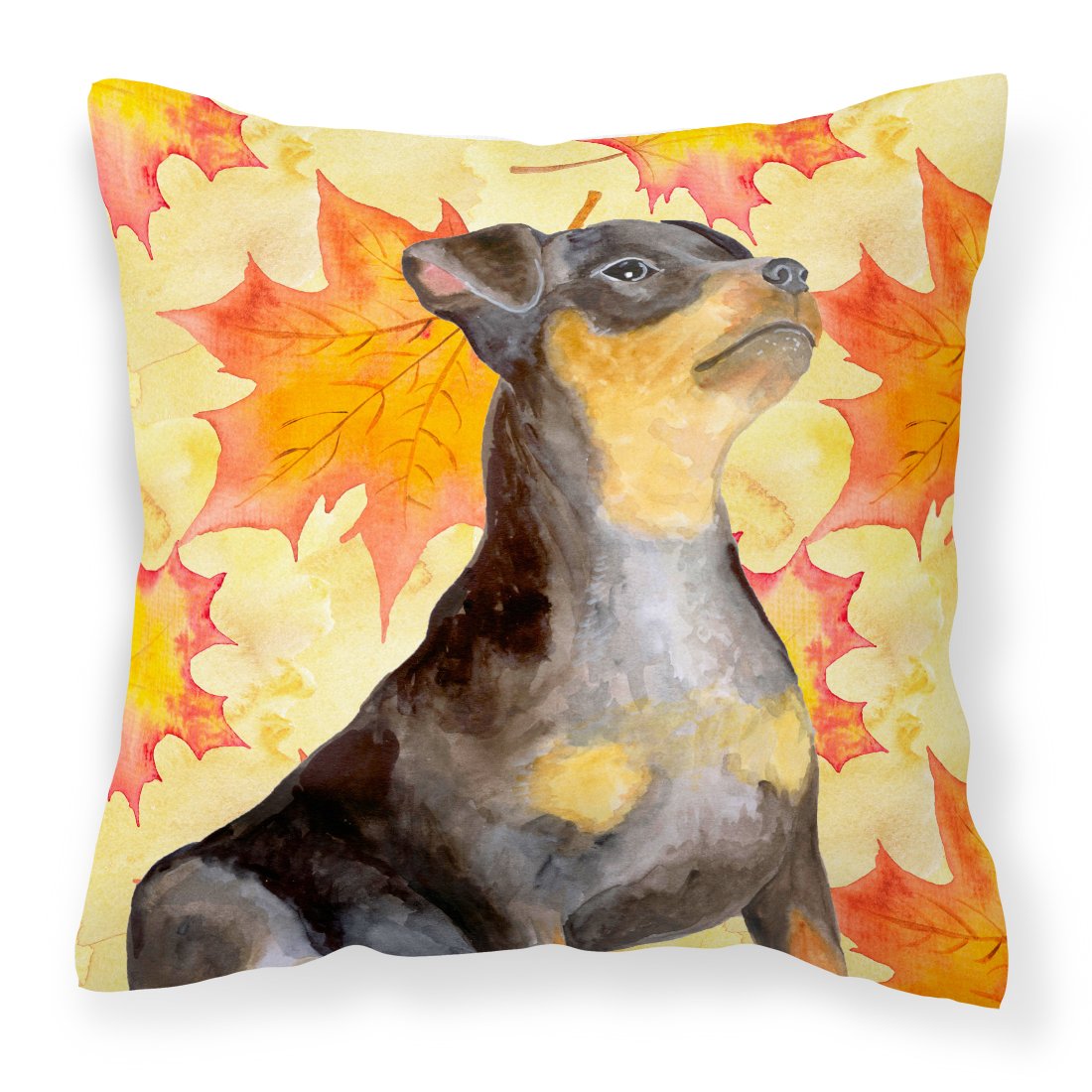 Miniature Pinscher #2 Fall Fabric Decorative Pillow BB9985PW1818 by Caroline's Treasures