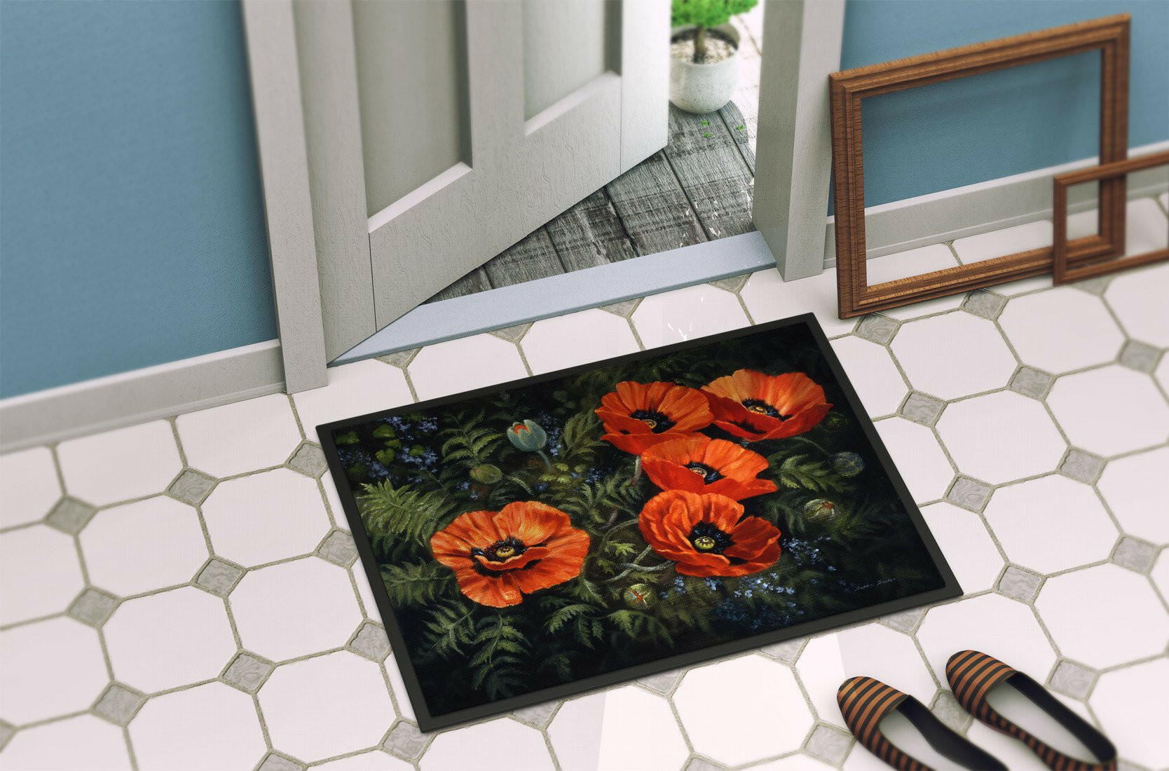 Poppies by Daphne Baxter Indoor or Outdoor Mat 24x36 BDBA0007JMAT - the-store.com