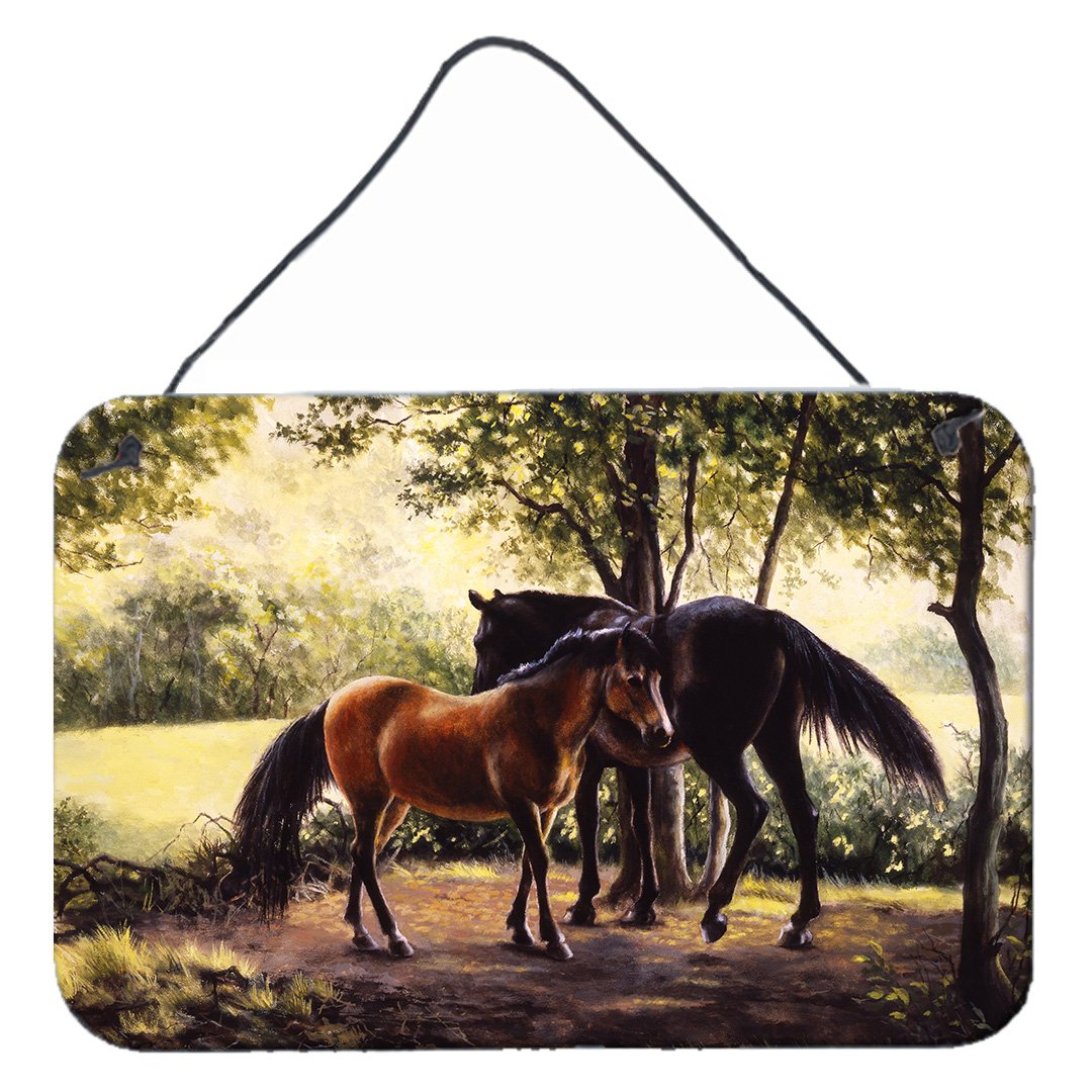 Horses by Daphne Baxter Wall or Door Hanging Prints BDBA0055DS812 by Caroline&#39;s Treasures