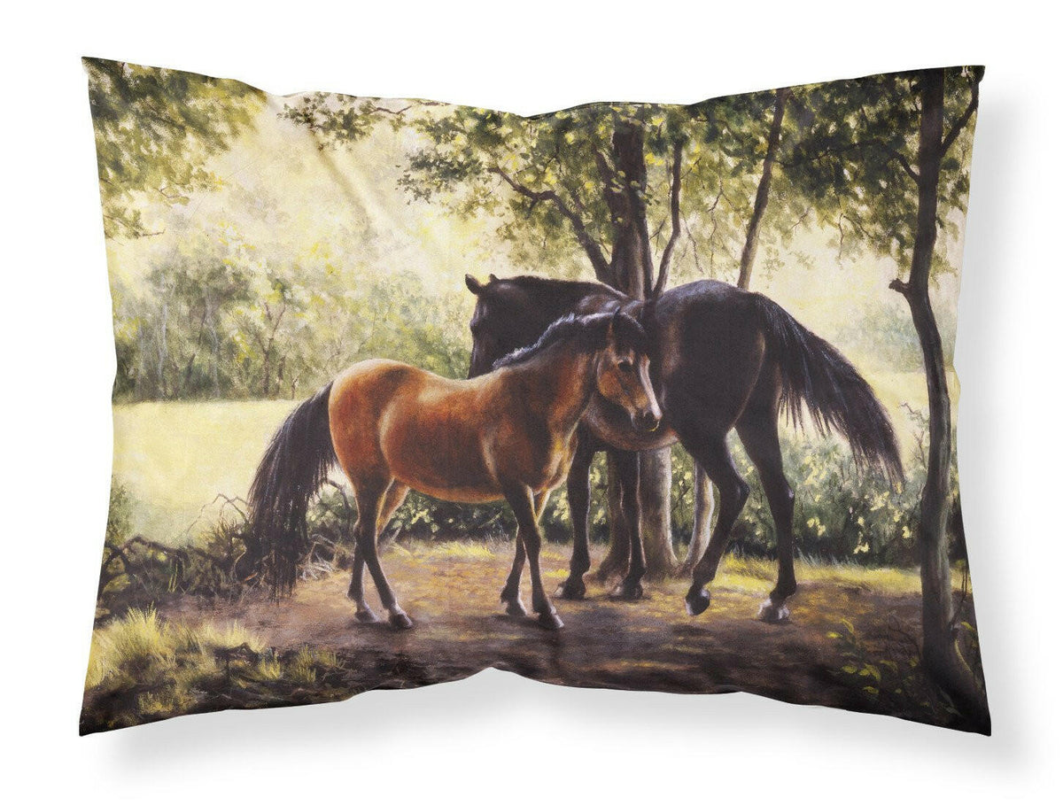 Horses by Daphne Baxter Fabric Standard Pillowcase BDBA0055PILLOWCASE by Caroline&#39;s Treasures