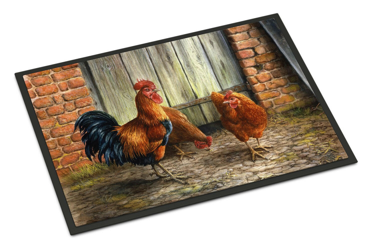 Rooster and Chickens by Daphne Baxter Indoor or Outdoor Mat 24x36 BDBA0056JMAT - the-store.com