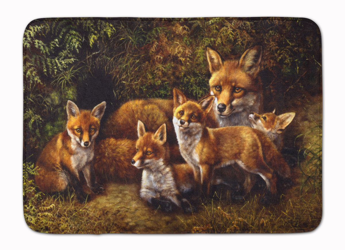 Fox Family Foxes by Daphne Baxter Machine Washable Memory Foam Mat BDBA0090RUG - the-store.com