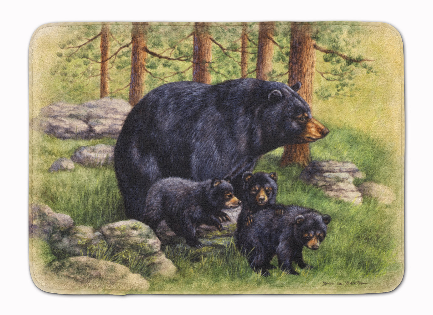 Black Bears by Daphne Baxter Machine Washable Memory Foam Mat BDBA0114RUG - the-store.com