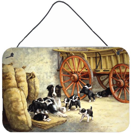 Border Collie Dog Litter Wall or Door Hanging Prints by Caroline's Treasures