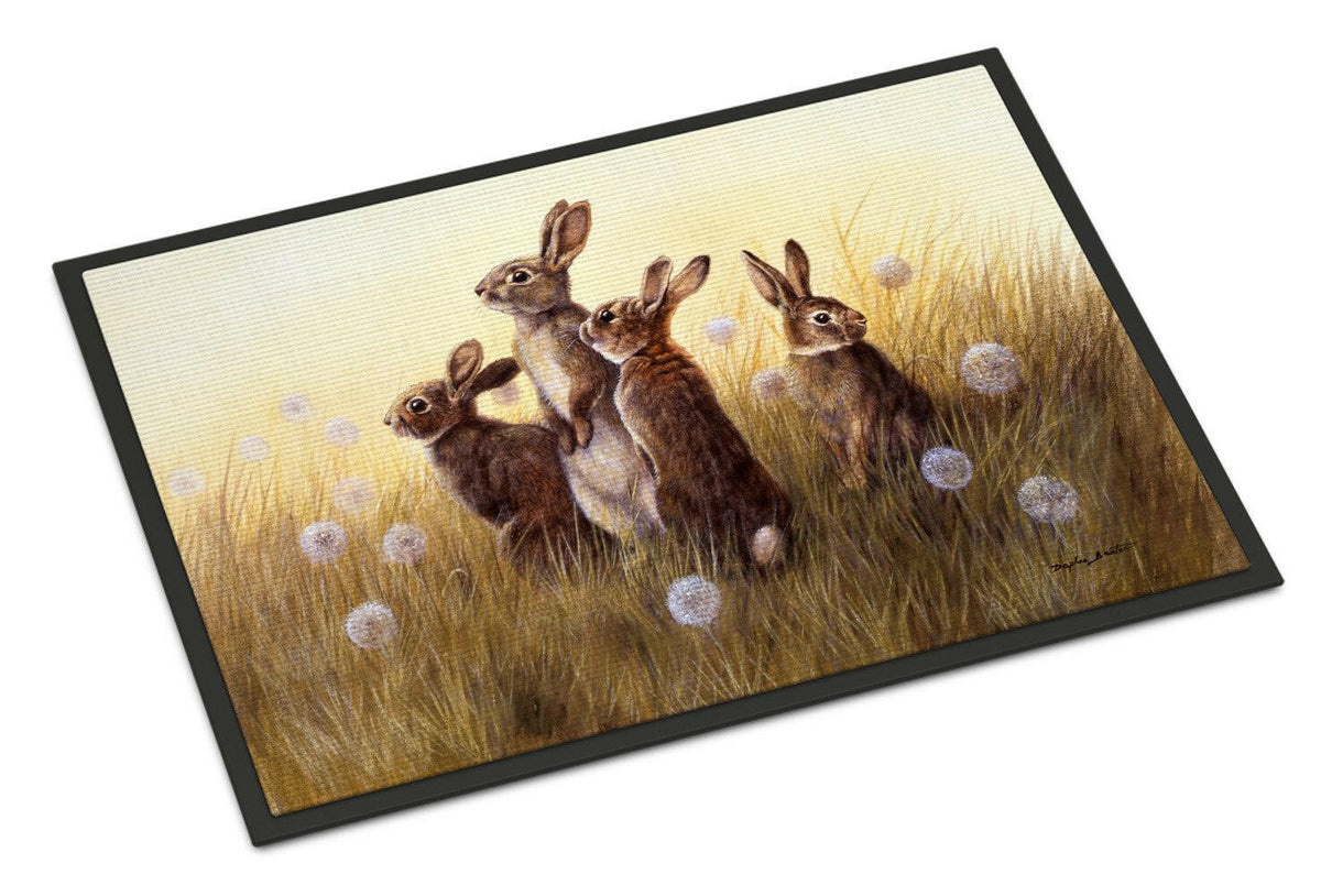 Rabbits in the Dandelions Indoor or Outdoor Mat 24x36 BDBA0144JMAT - the-store.com