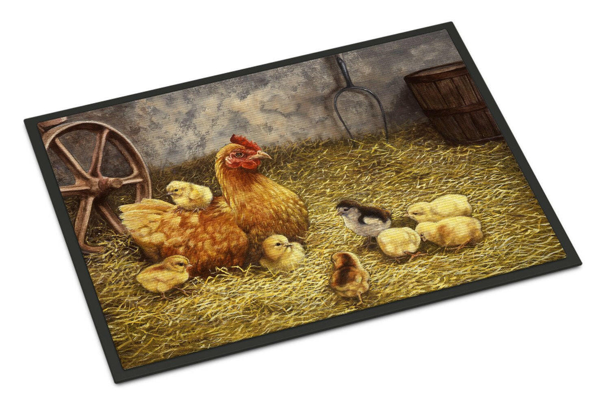 Chicken Hen and Her Chicks Indoor or Outdoor Mat 24x36 BDBA0176JMAT - the-store.com