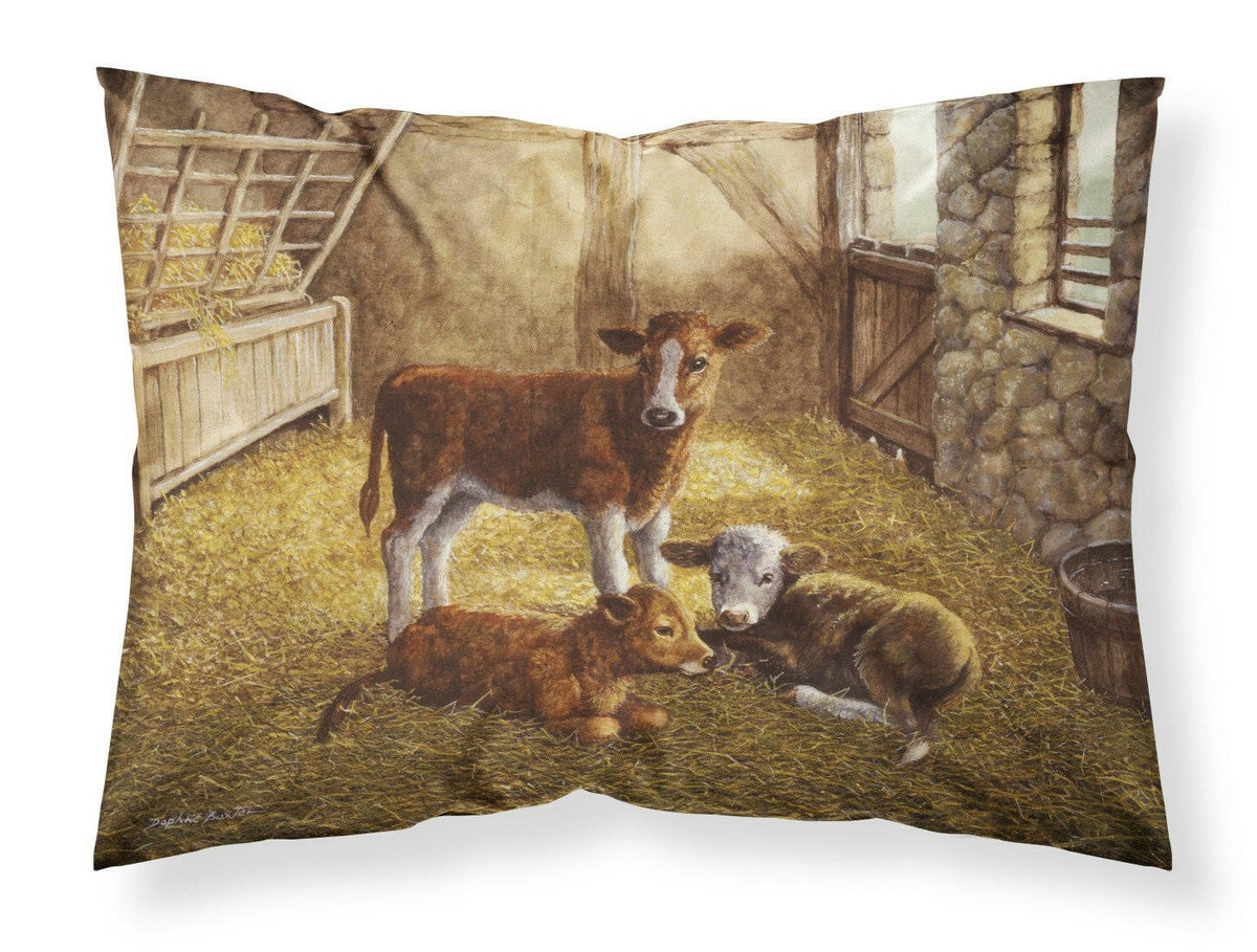 Cows Calves in the Barn Fabric Standard Pillowcase BDBA0179PILLOWCASE by Caroline&#39;s Treasures