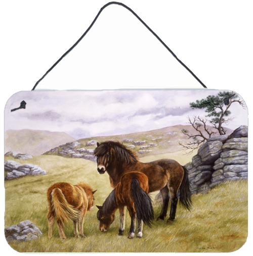 Horses in the Meadow Wall or Door Hanging Prints by Caroline's Treasures