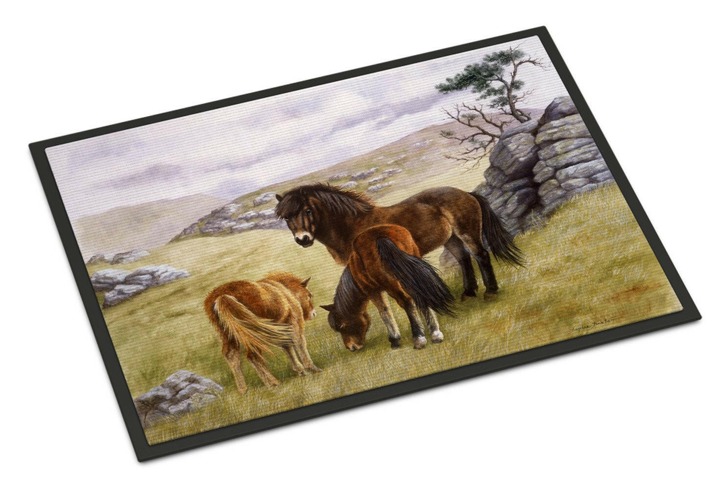 Horses in the Meadow Indoor or Outdoor Mat 24x36 BDBA0189JMAT - the-store.com