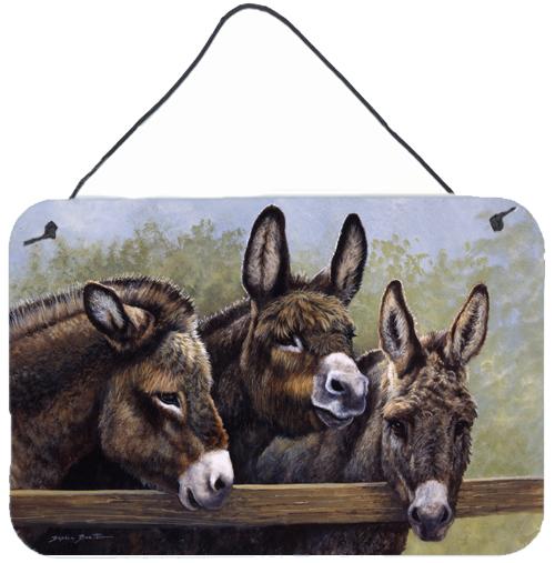 Donkeys by Daphne Baxter Wall or Door Hanging Prints BDBA0235DS812 by Caroline's Treasures