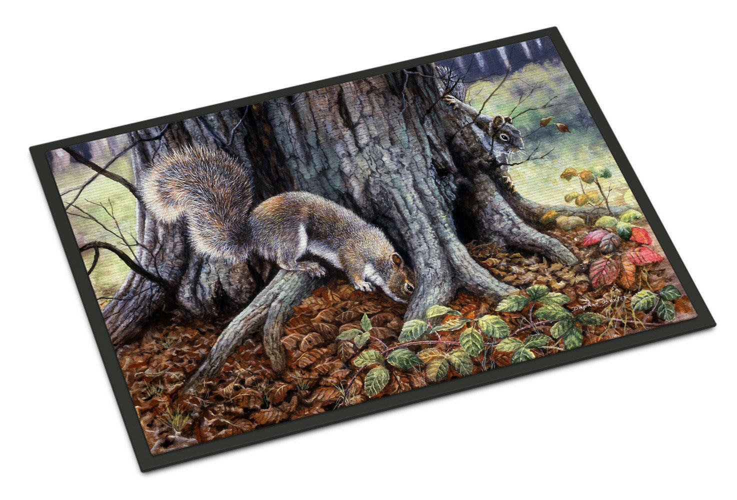 Grey Squirrels around the Tree Indoor or Outdoor Mat 24x36 BDBA0260JMAT - the-store.com