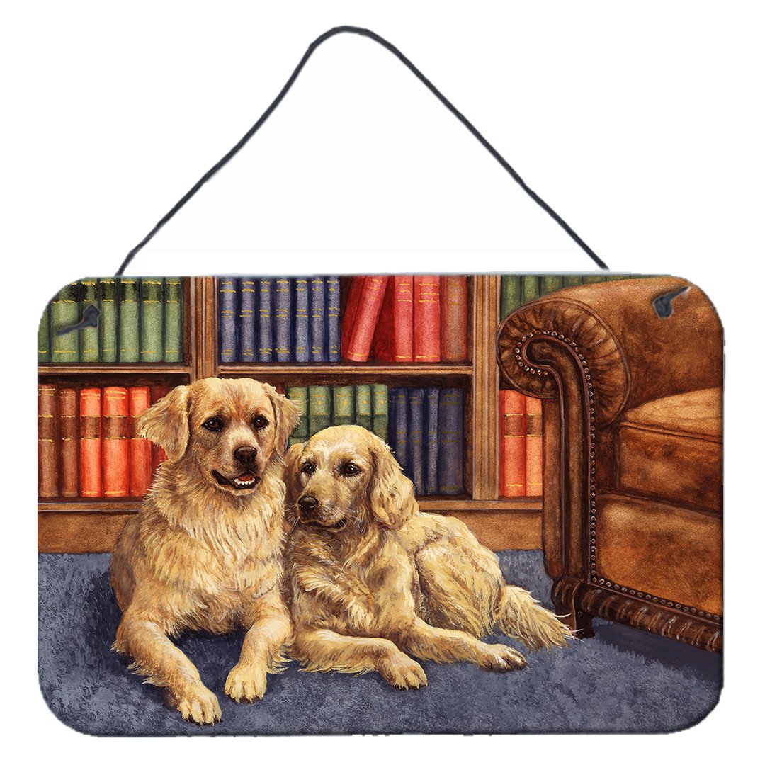 Golden Retrievers in the Library Wall or Door Hanging Prints BDBA0289DS812 by Caroline&#39;s Treasures