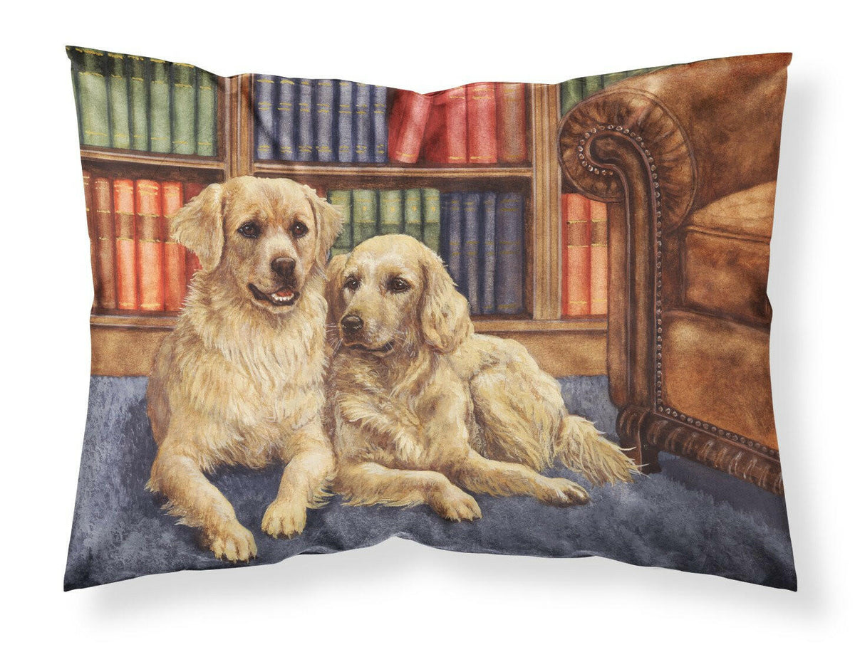 Golden Retrievers in the Library Fabric Standard Pillowcase BDBA0289PILLOWCASE by Caroline&#39;s Treasures