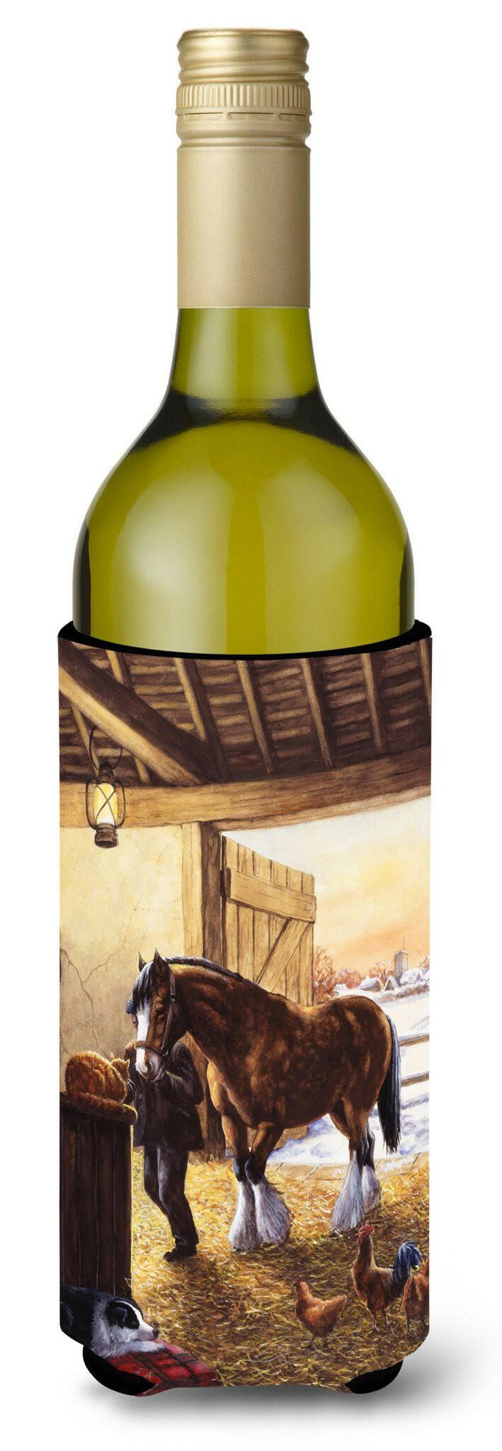 Cydesdale In The Stable Wine Bottle Beverage Insulator Hugger BDBA0291LITERK by Caroline&#39;s Treasures