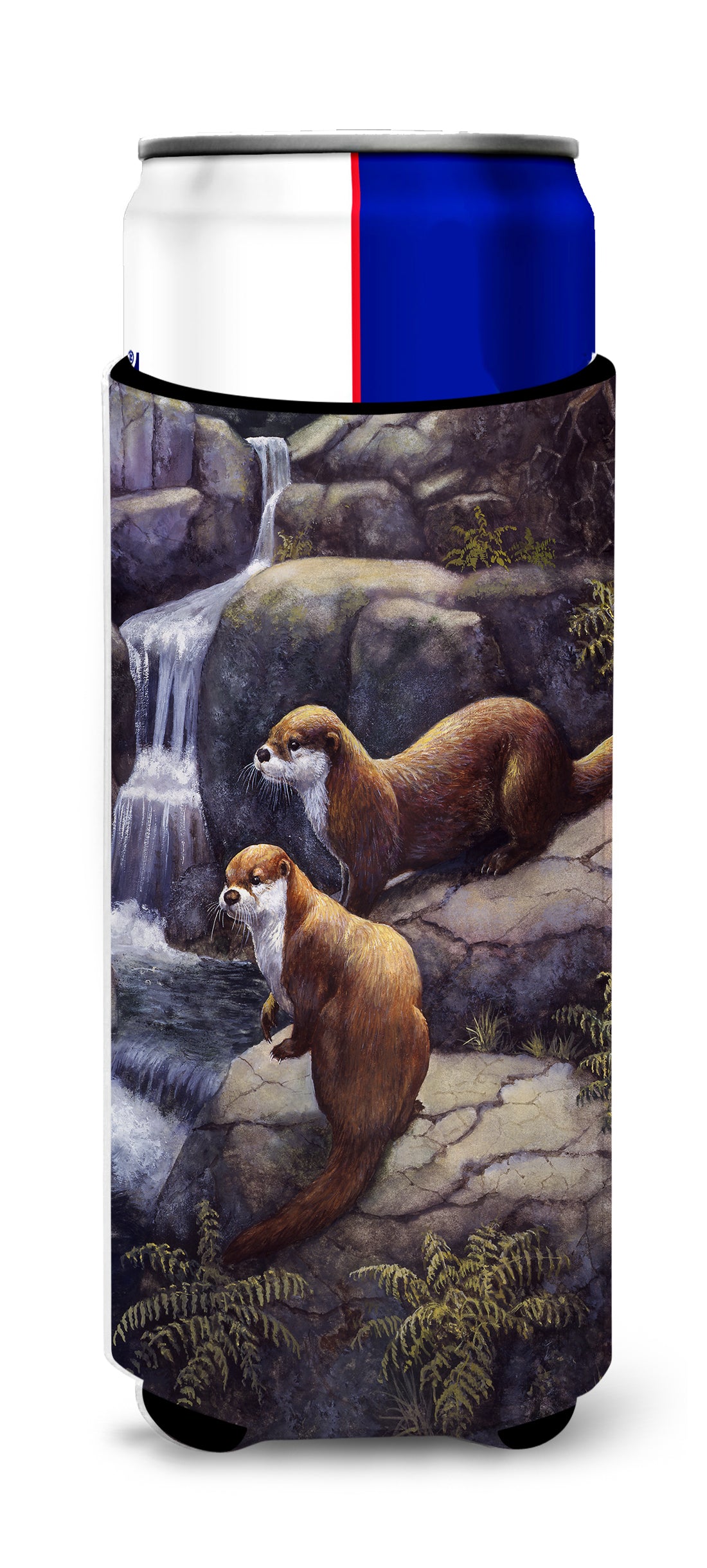 Otters by the Waterfall by Daphne Baxter Ultra Beverage Insulators for slim cans BDBA0293MUK  the-store.com.