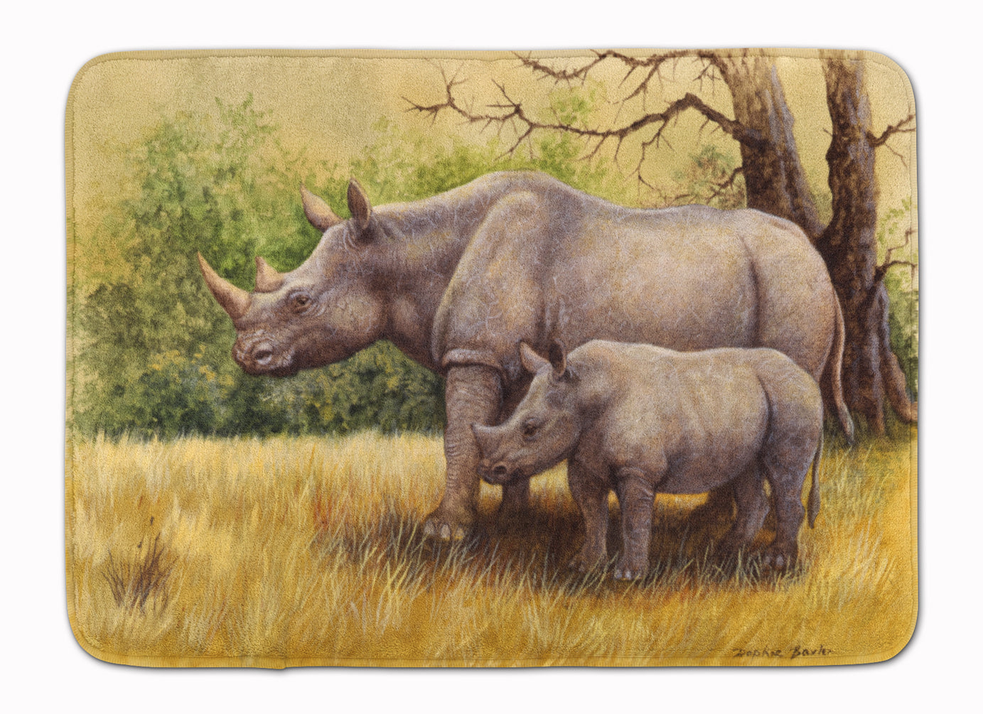 Rhinoceros by Daphne Baxter Machine Washable Memory Foam Mat BDBA0306RUG - the-store.com