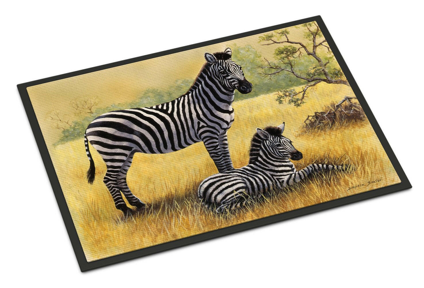 Zebras by Daphne Baxter Indoor or Outdoor Mat 24x36 BDBA0308JMAT - the-store.com