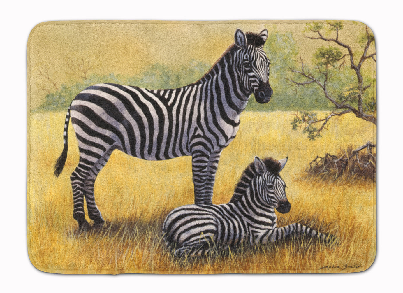 Zebras by Daphne Baxter Machine Washable Memory Foam Mat BDBA0308RUG - the-store.com