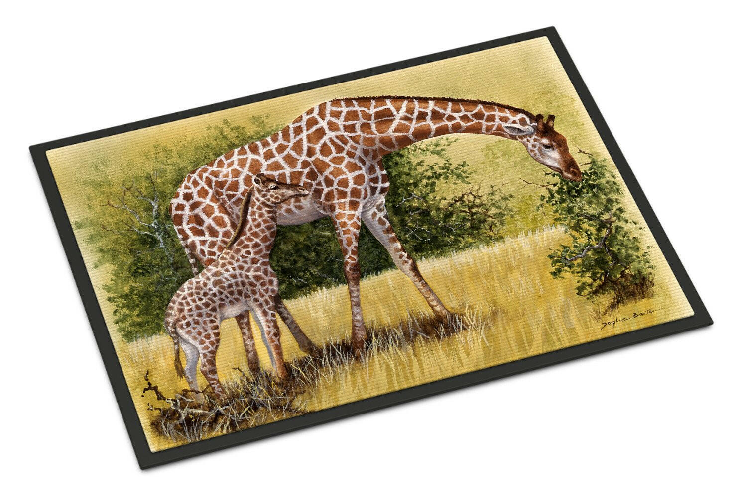 Giraffes by Daphne Baxter Indoor or Outdoor Mat 24x36 BDBA0309JMAT - the-store.com