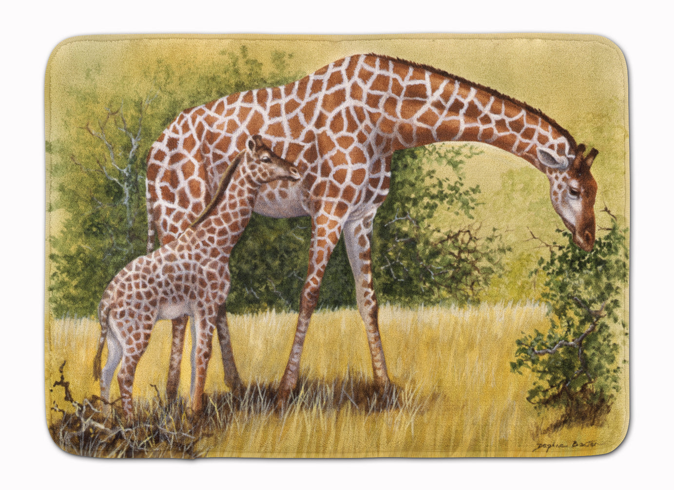 Giraffes by Daphne Baxter Machine Washable Memory Foam Mat BDBA0309RUG - the-store.com