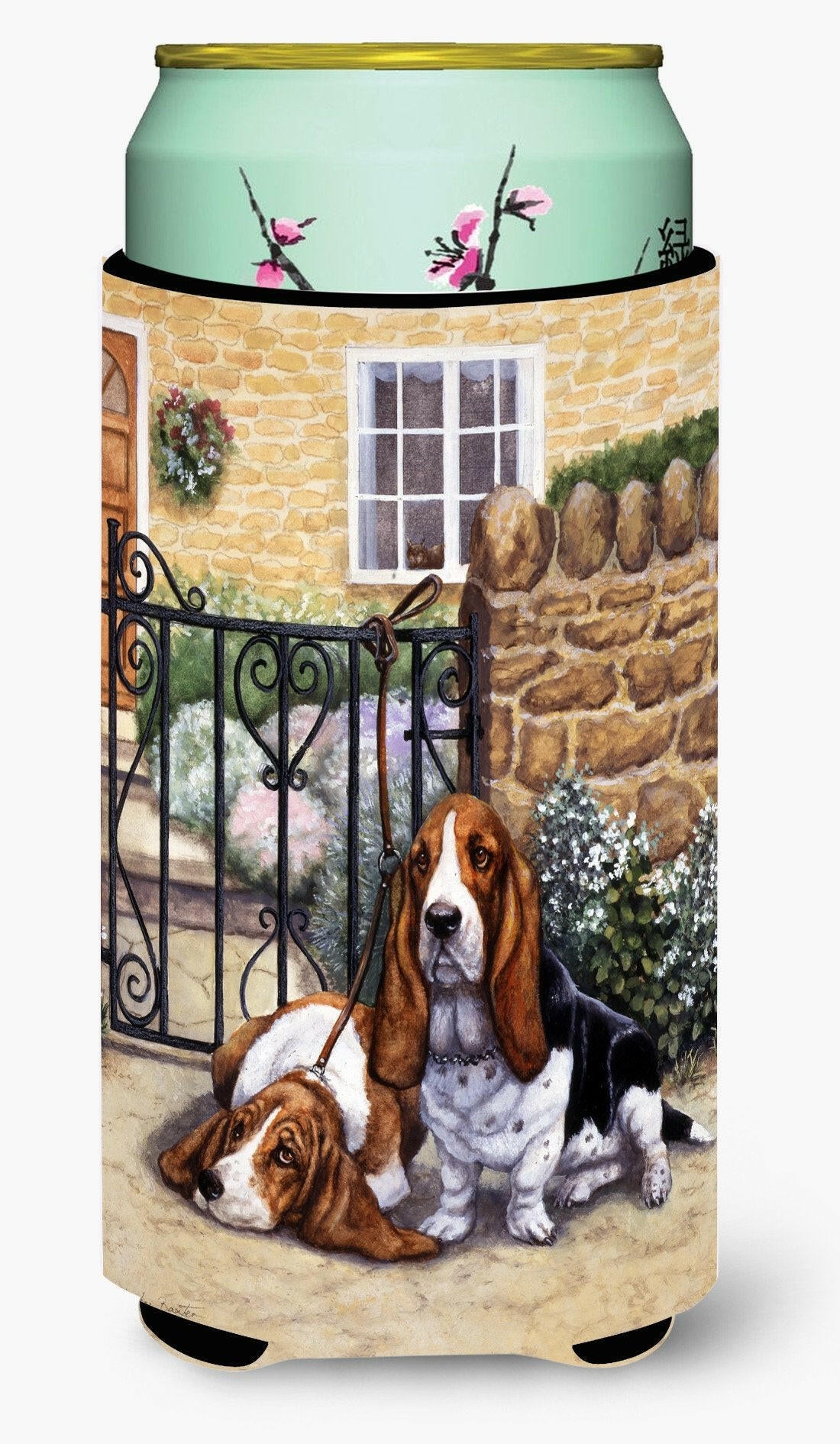 Basset Hound at the gate Tall Boy Beverage Insulator Hugger BDBA0312TBC by Caroline&#39;s Treasures