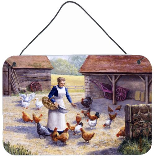 Chicken Hen Feeding Time Wall or Door Hanging Prints by Caroline's Treasures