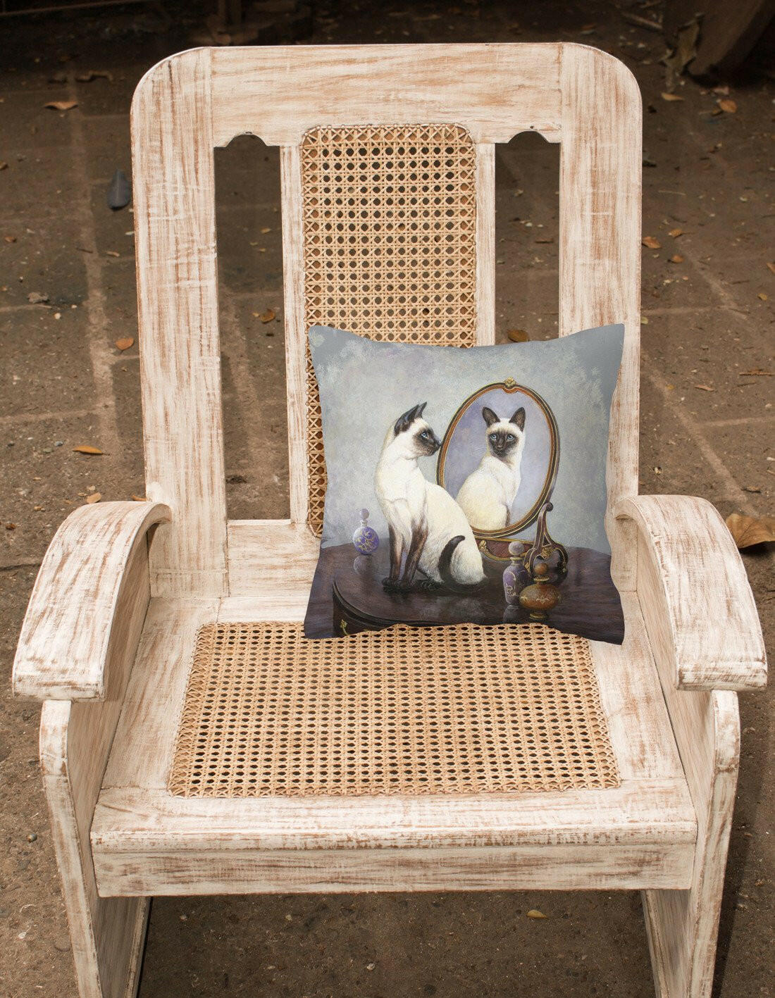 Siamese Reflection by Daphne Baxter Canvas Decorative Pillow BDBA0360PW1414 - the-store.com