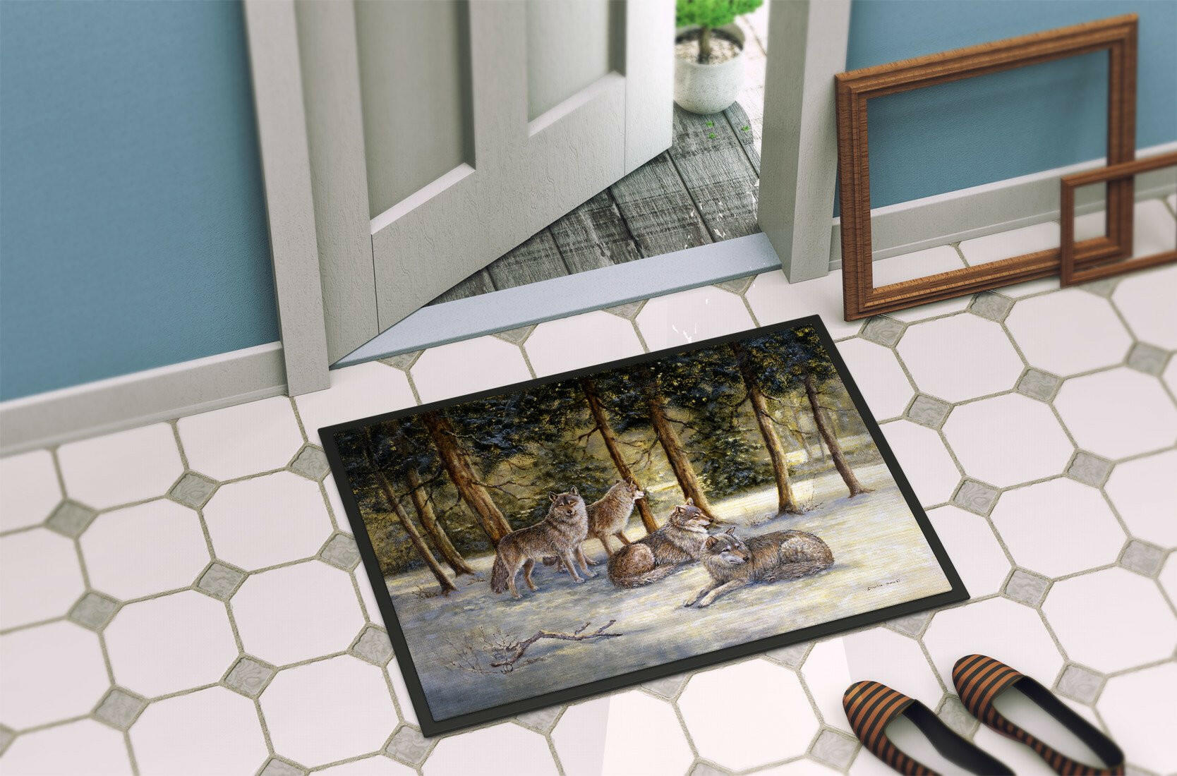 Wolves by Daphne Baxter Indoor or Outdoor Mat 24x36 BDBA0371JMAT - the-store.com