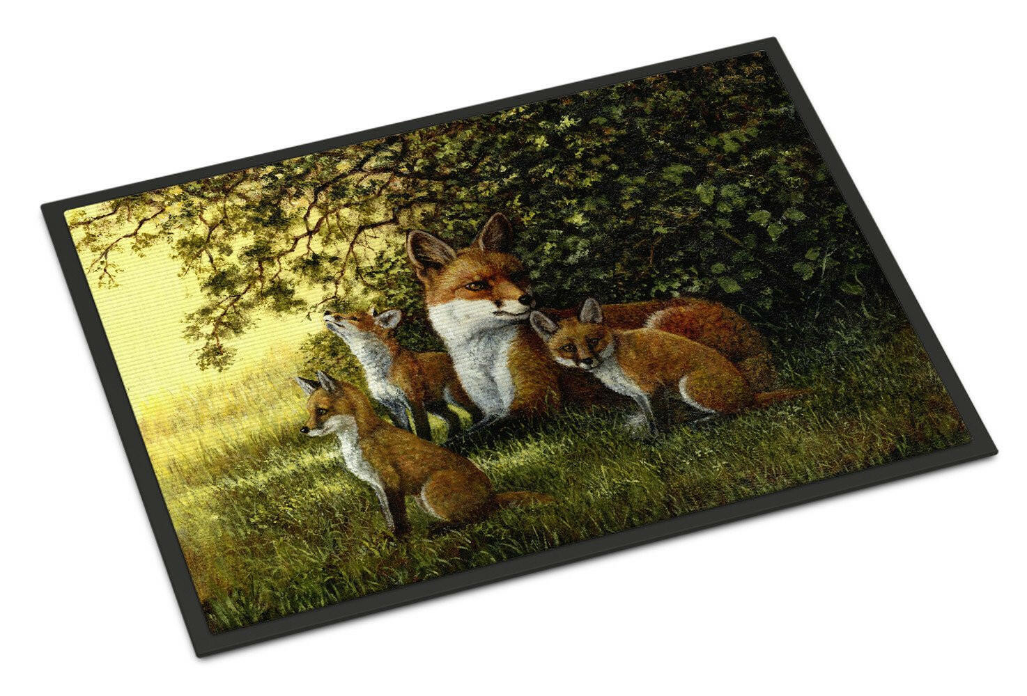 Foxes Resitng under the Tree Indoor or Outdoor Mat 18x27 BDBA0382MAT - the-store.com