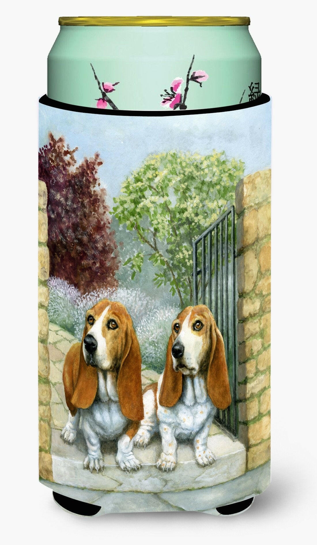 Basset Hounds in the Gate Tall Boy Beverage Insulator Hugger BDBA0390TBC by Caroline&#39;s Treasures