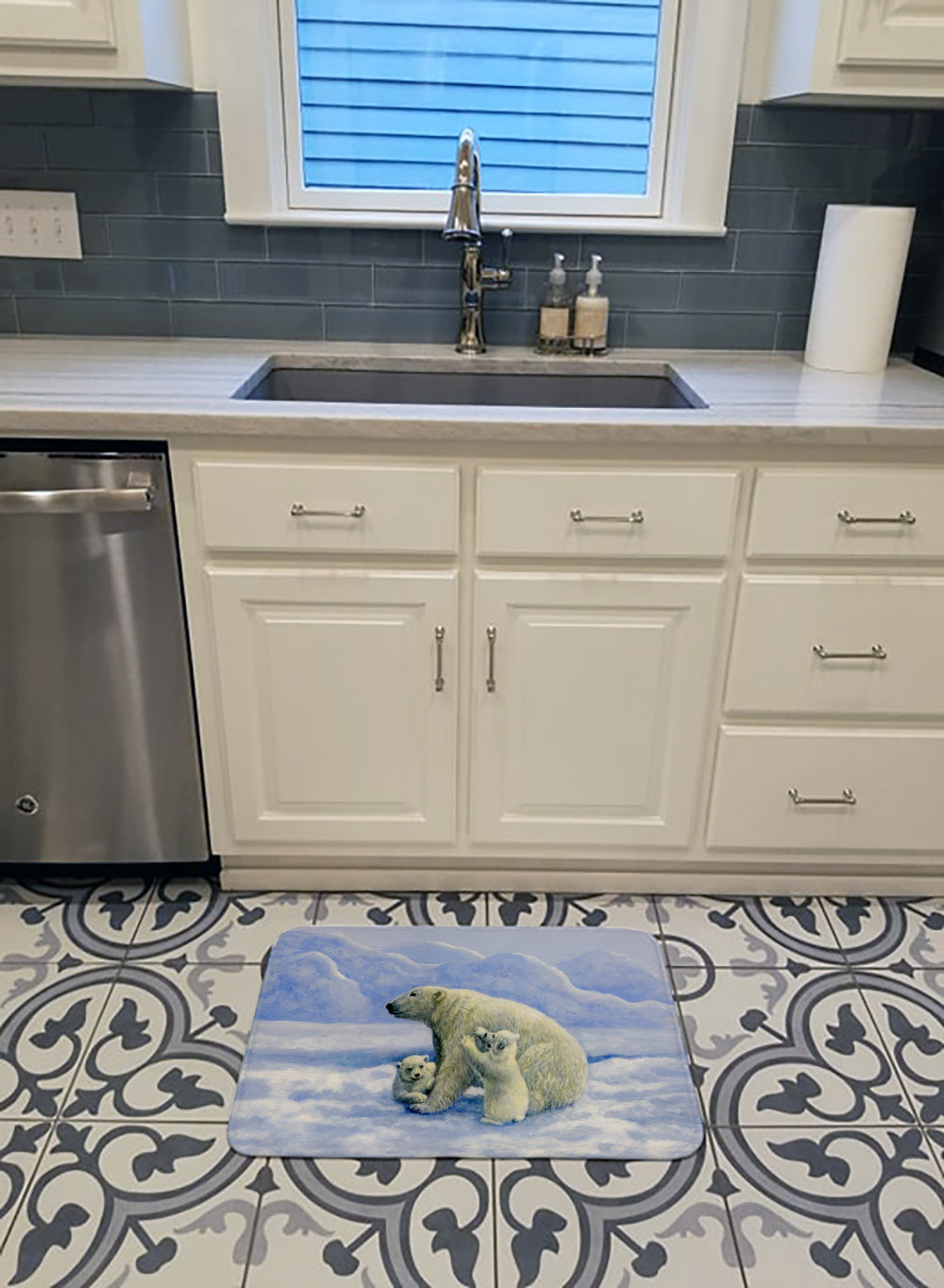 Polar Bears by Daphne Baxter Machine Washable Memory Foam Mat BDBA0428RUG - the-store.com