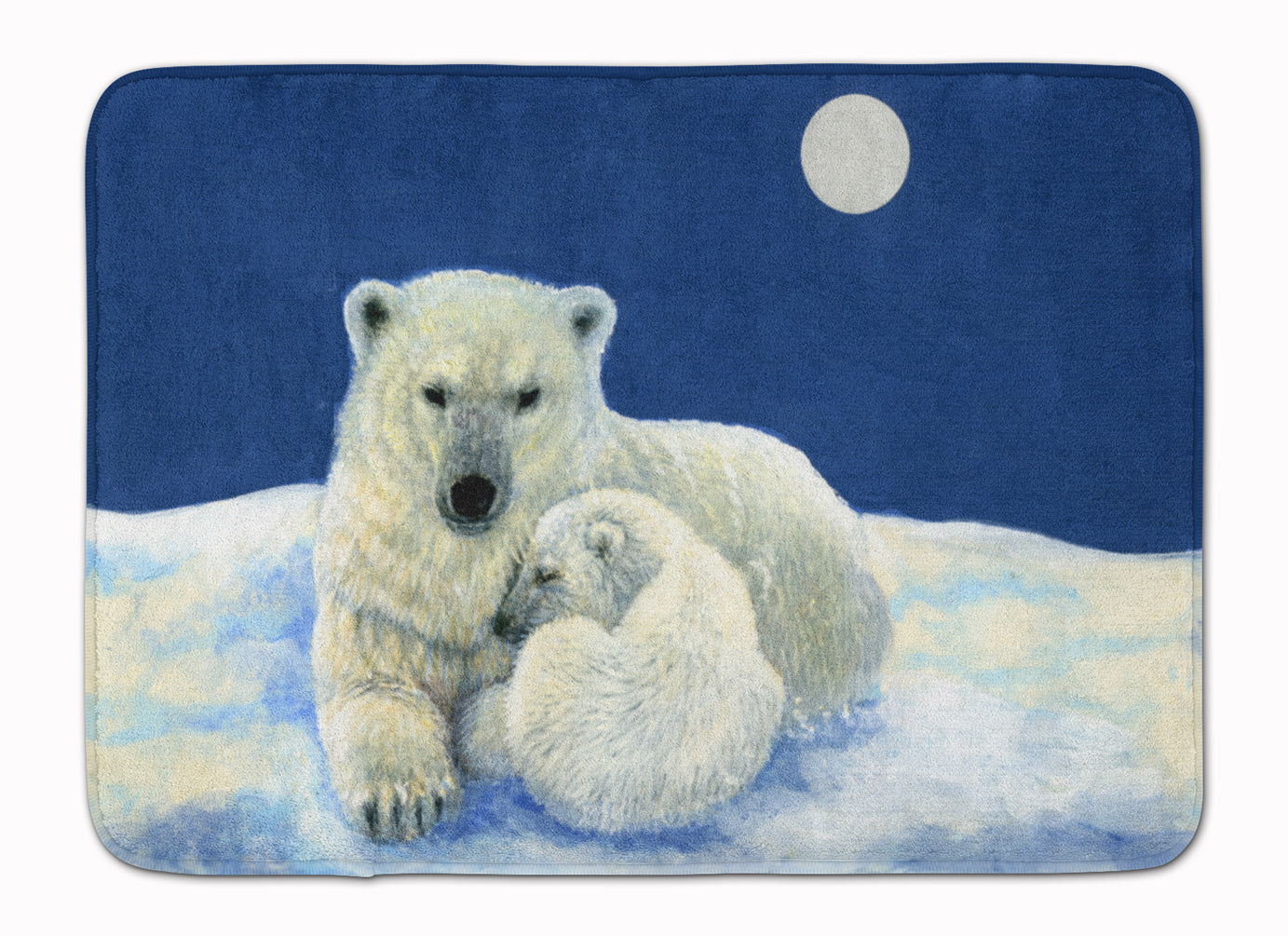 Polar Bears Moonlight Snuggle Machine Washable Memory Foam Mat BDBA0429RUG - the-store.com