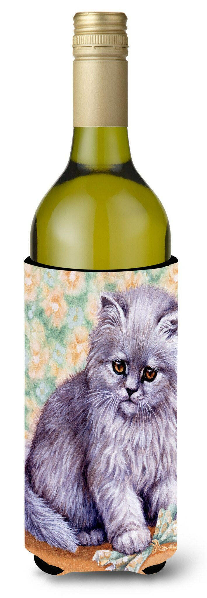 Grey Cat by Daphne Baxter Wine Bottle Beverage Insulator Hugger BDBA254ALITERK by Caroline's Treasures