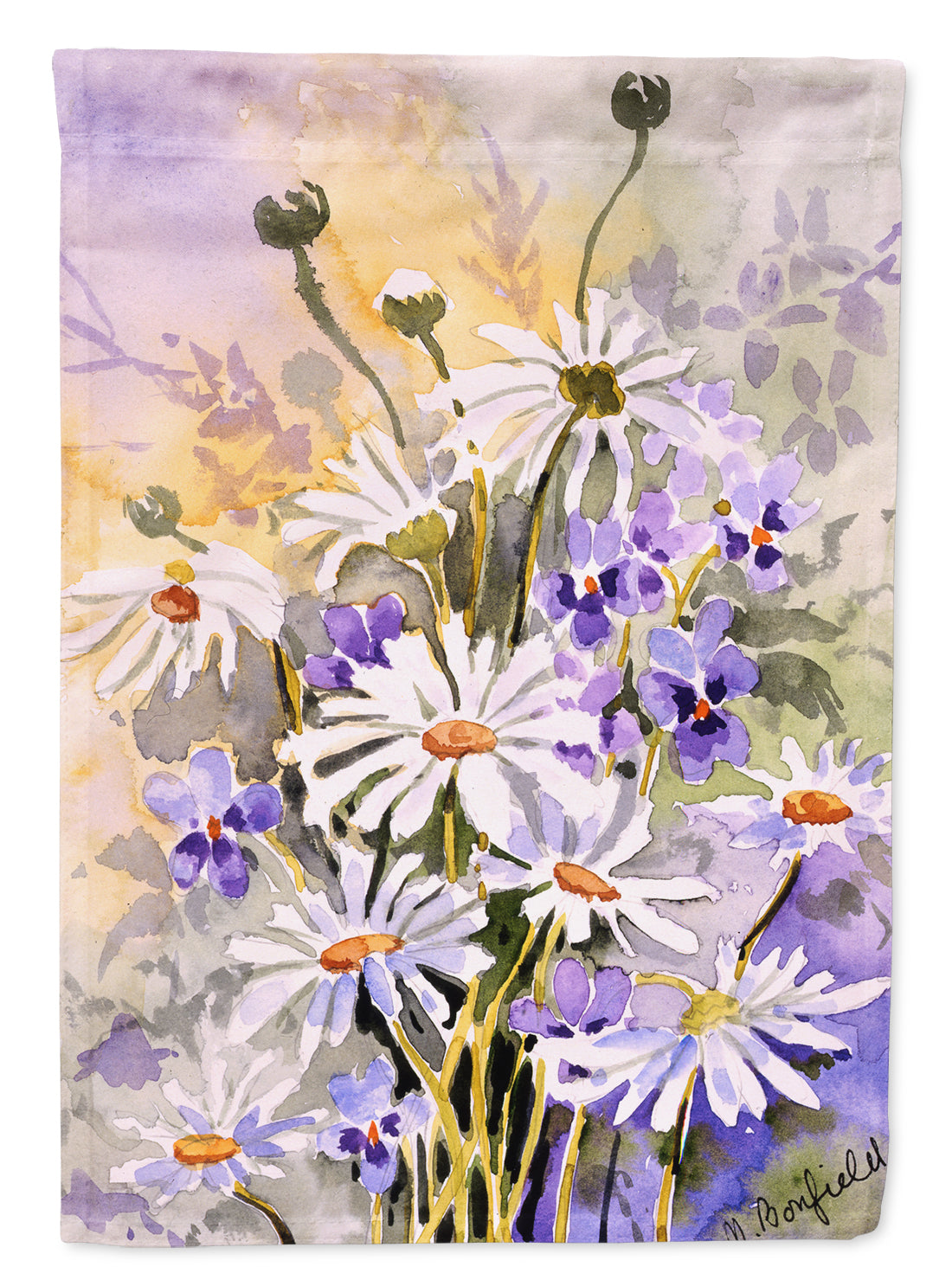 Daisies by Maureen Bonfield Flag Garden Size BMBO0115GF.