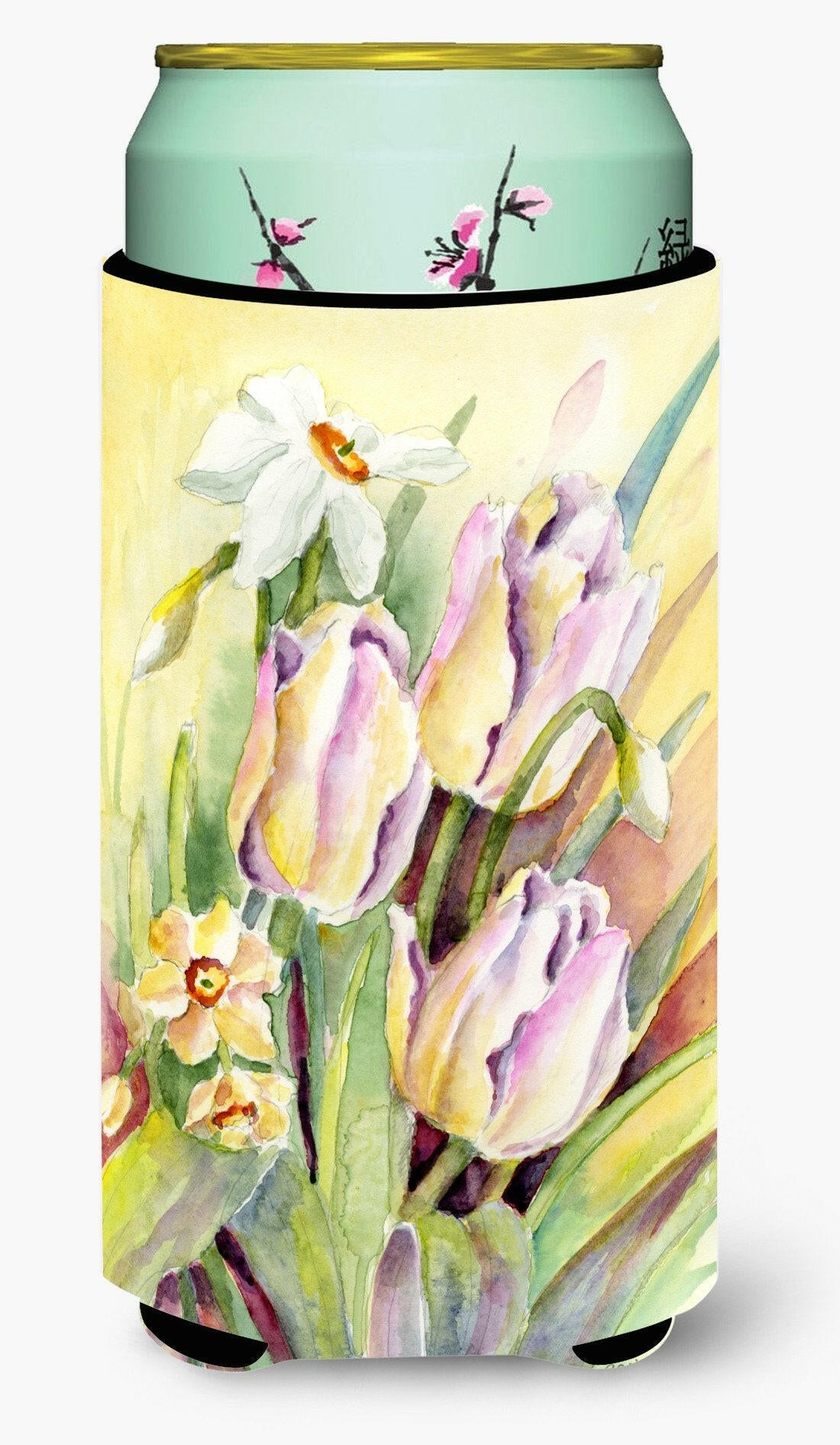 Tulips and Narcisuss Tall Boy Beverage Insulator Hugger BMBO0425TBC by Caroline's Treasures