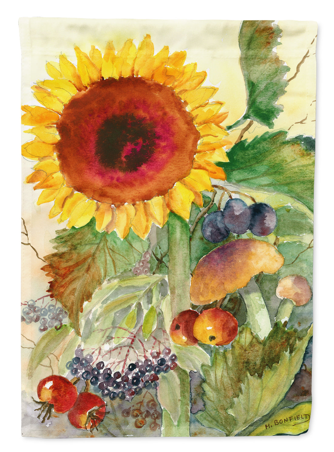 Autumn Flowers I by Maureen Bonfield Flag Canvas House Size BMBO0698CHF  the-store.com.