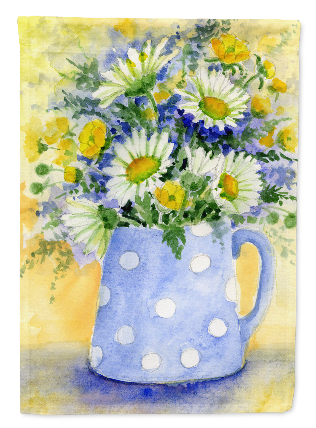 Blue and Yellow Flowers by Maureen Bonfield Flag Garden Size BMBO0730GF.