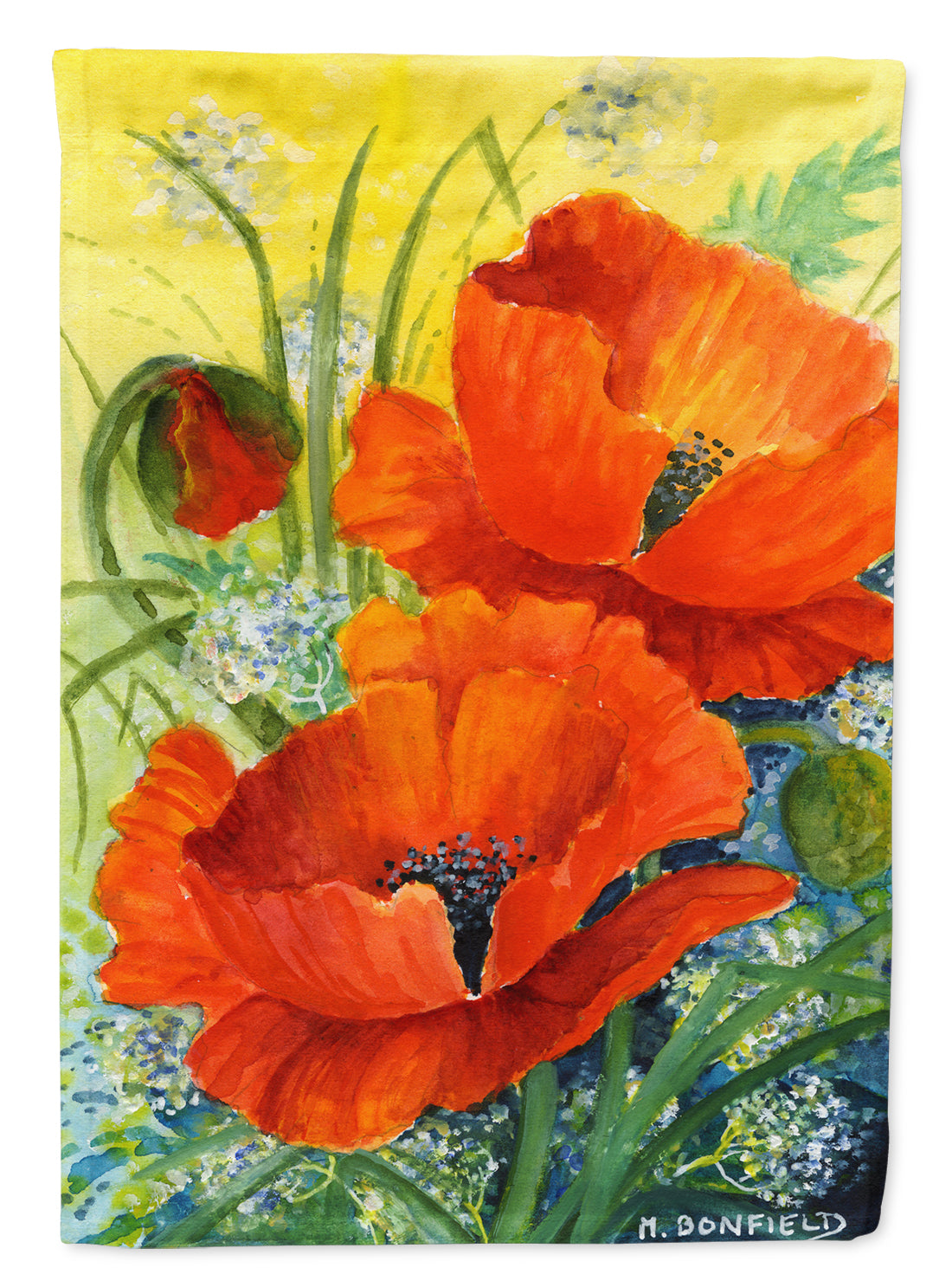 Poppies by Maureen Bonfield Flag Canvas House Size BMBO0946CHF  the-store.com.