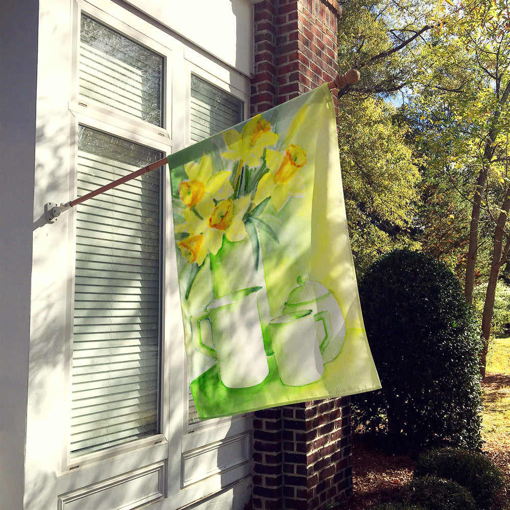 Yellow Daffodils by Maureen Bonfield Flag Canvas House Size BMBO0970CHF  the-store.com.