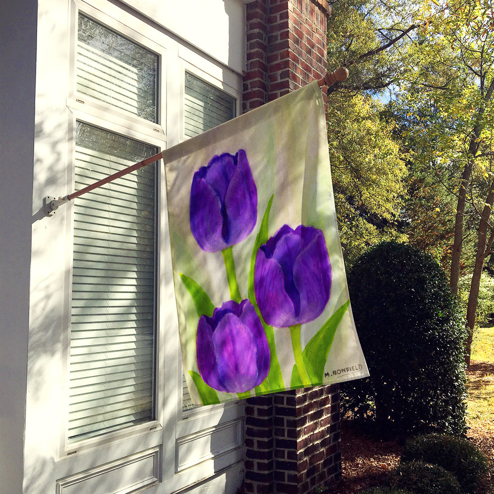 Purple Tulips by Maureen Bonfield Flag Canvas House Size BMBO1033CHF  the-store.com.