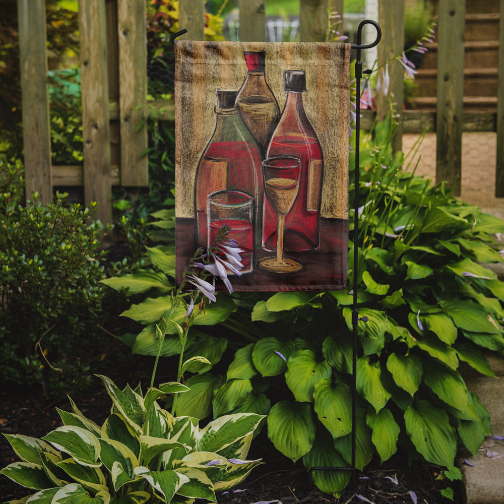 Bottles and Glasses Wine Flag Garden Size BTBU0169GF.