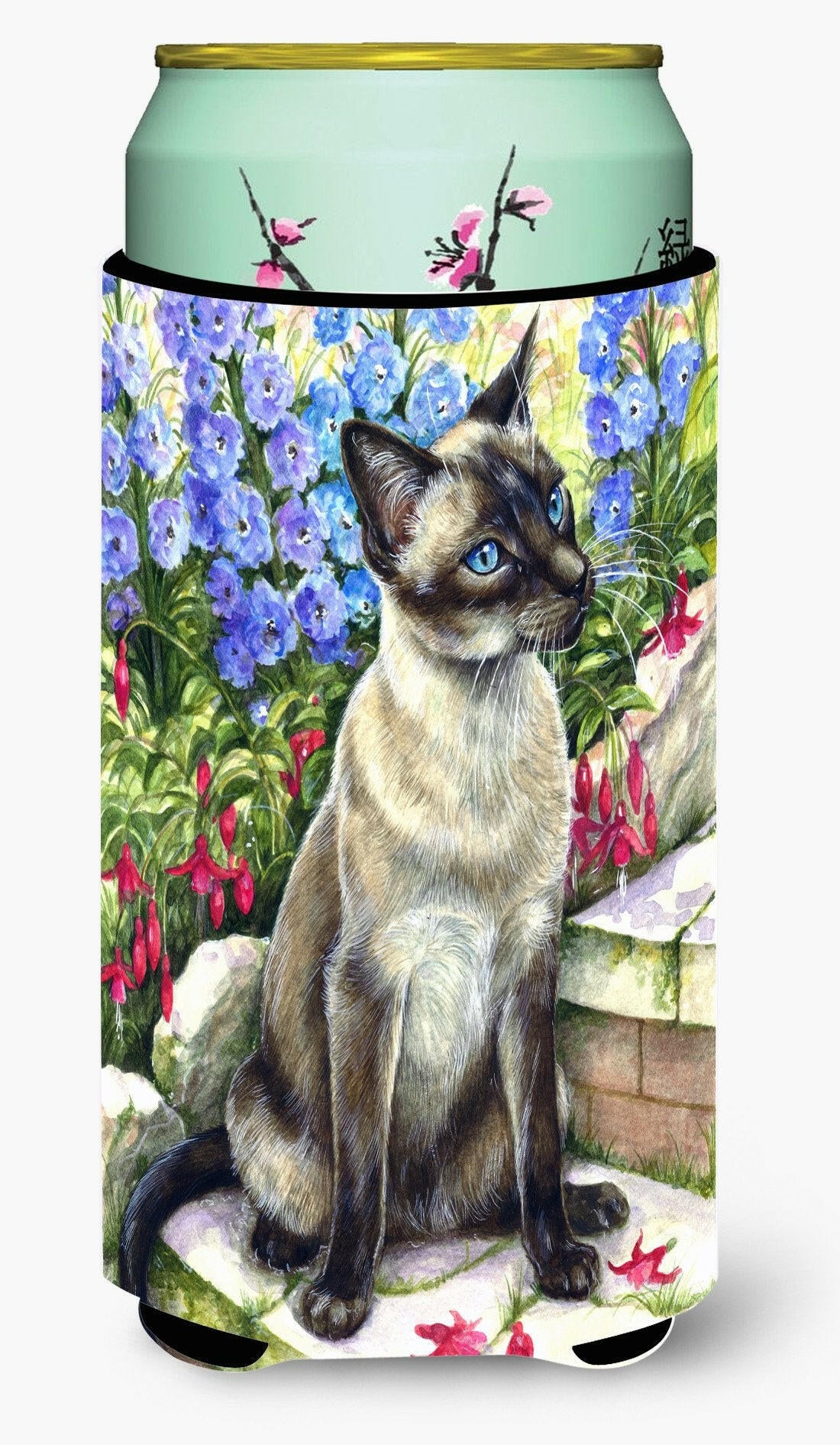 Siamese cat in the Garden Tall Boy Beverage Insulator Hugger CDCO0026TBC by Caroline&#39;s Treasures