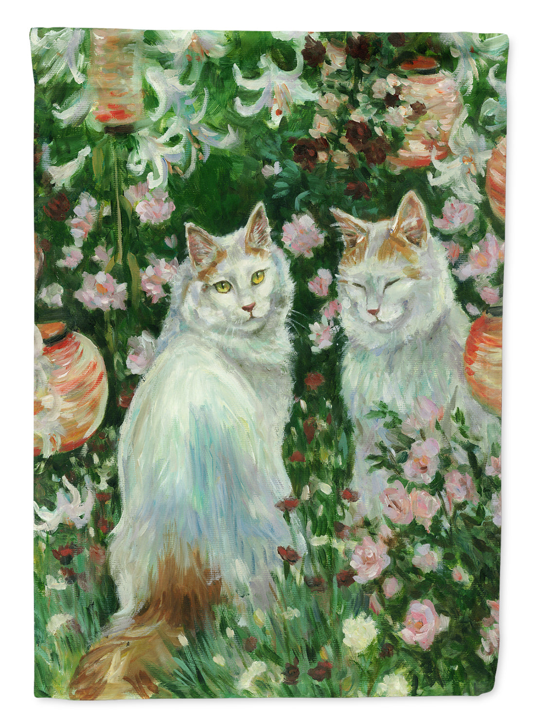 Cats In Garden by Debbie Cook Flag Garden Size CDCO0151GF.