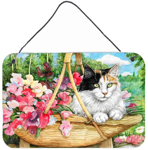 Cat In Basket Wall or Door Hanging Prints by Caroline's Treasures